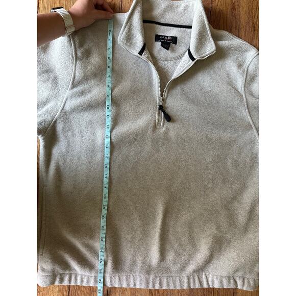 Croft & Barrow Sport Vtg Beige Fleece Quarter Zip Men's Size Large - Picture 5 of 6